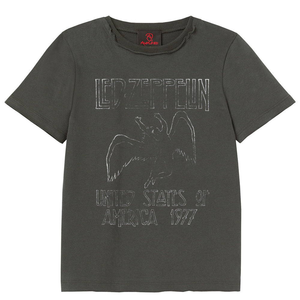 LED ZEPPELIN レッドツェッペリン (公式 映画公開 記念 ) - US 77 Tour / Mini Amps / Amplified( ブランド ) / Tシャツ / キッズ 【公式 / オフィシャル】